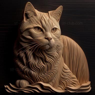 3D model st American Bobtail cat (STL)